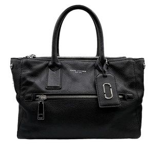 Marc Jacobs Gotham City East West Pebbled Leather Tote Black